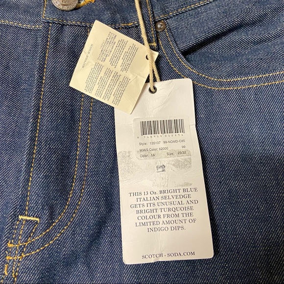 SOLD! New SCOTCH & SODA Men’s Lot 22 Dean Raw Italian Selvedge Loose Tapered Fit - Picture 5 of 14